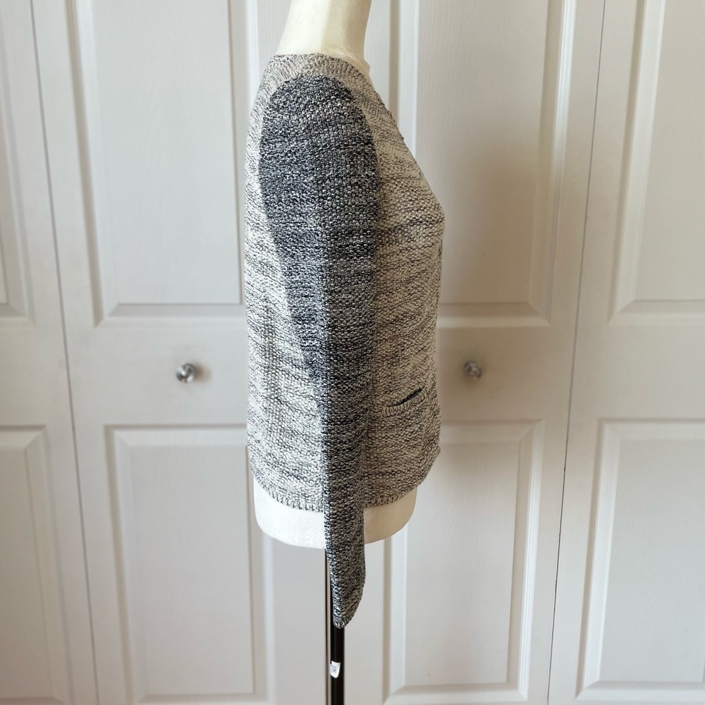 Talbot Colorblock Knit Zipper Cardigan Jacket black and white metallic Size SP - Picture 10 of 10